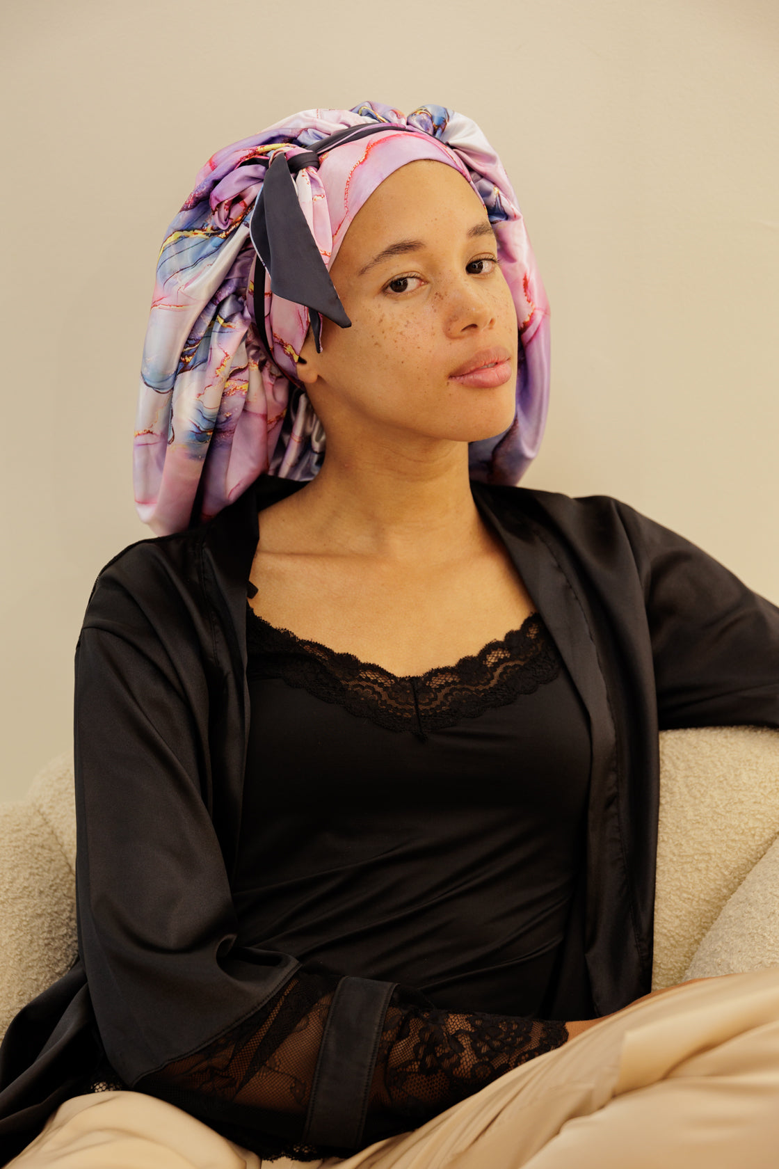  Bonnets de nuit en satin