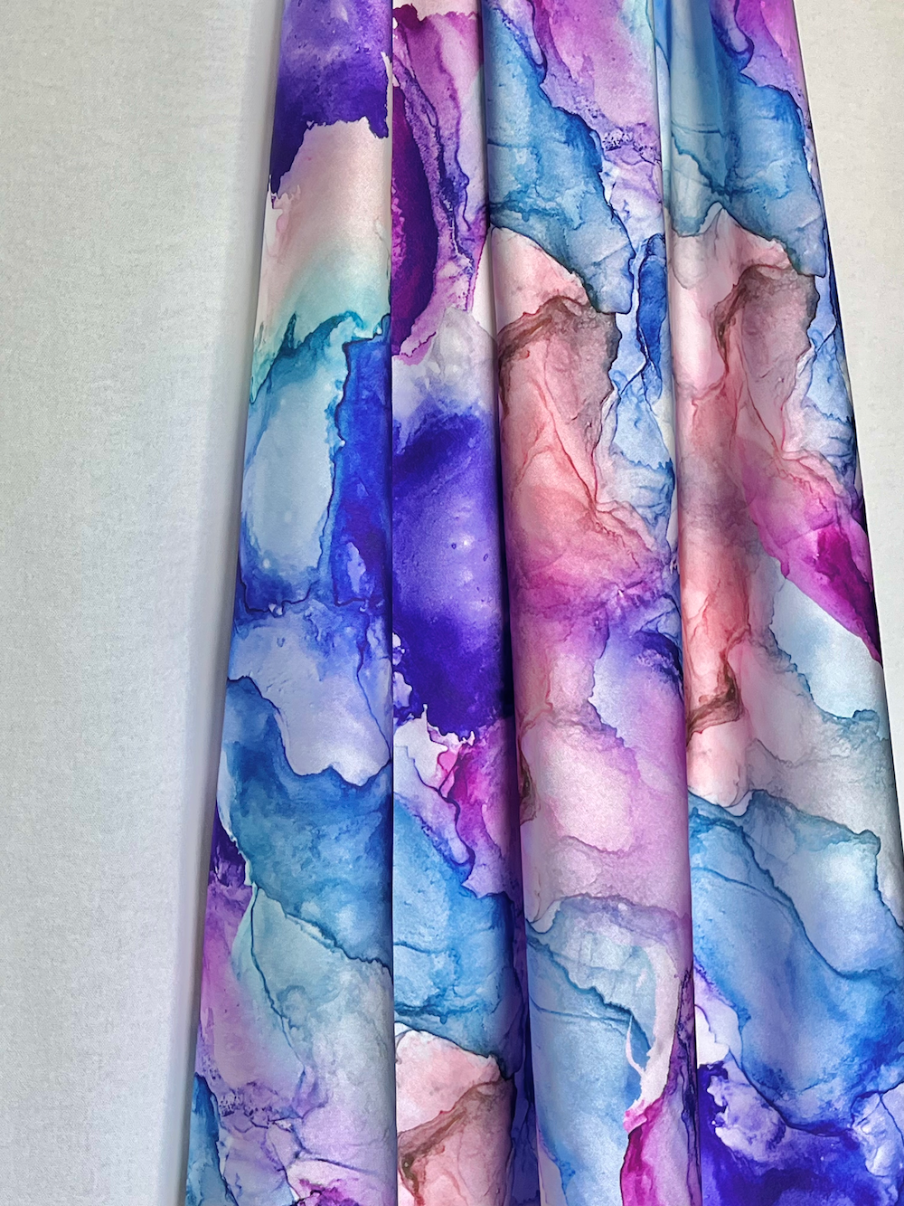 Foulard satin bleuet - ÉLYSORE