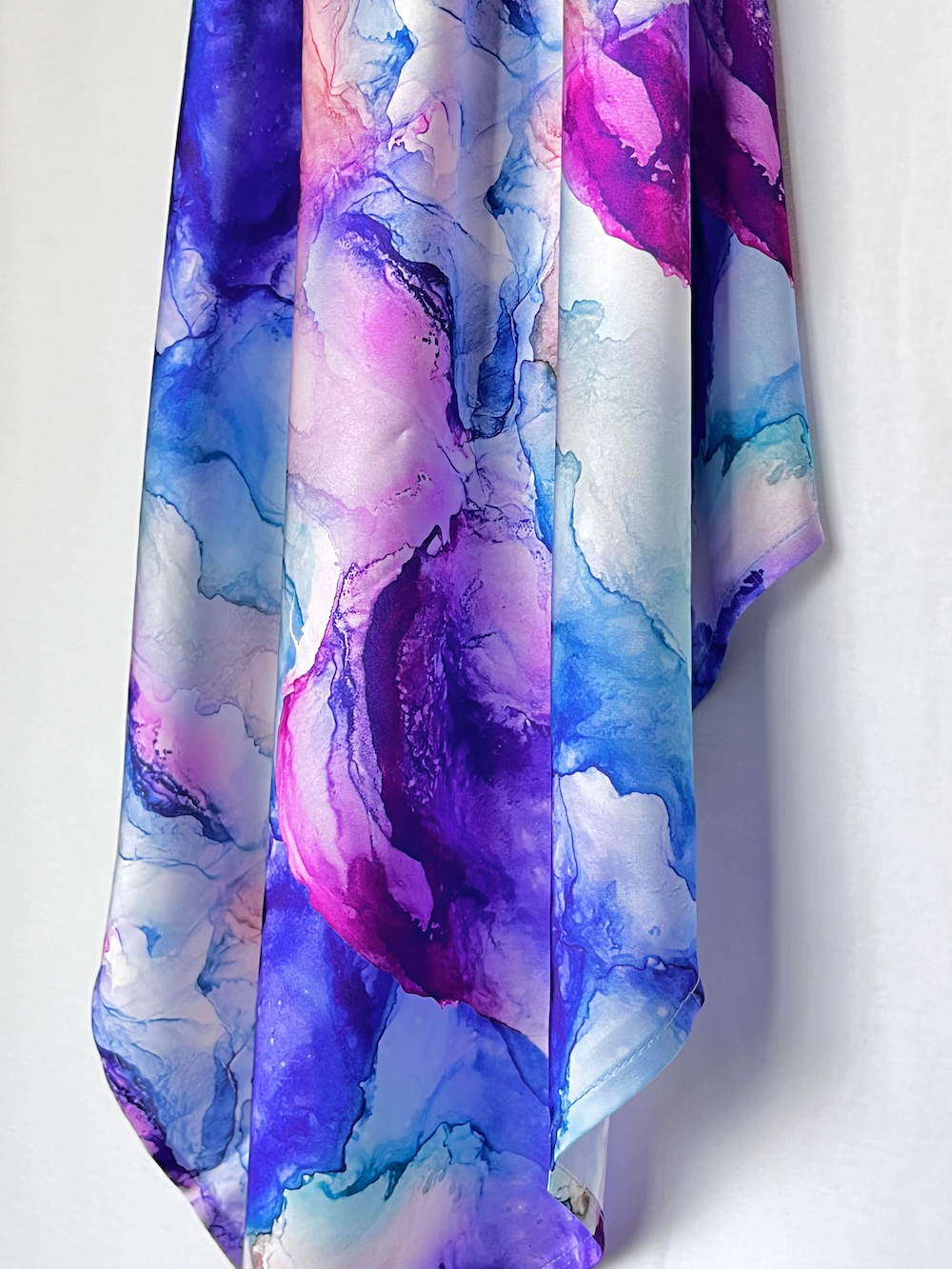 Foulard satin bleuet - ÉLYSORE