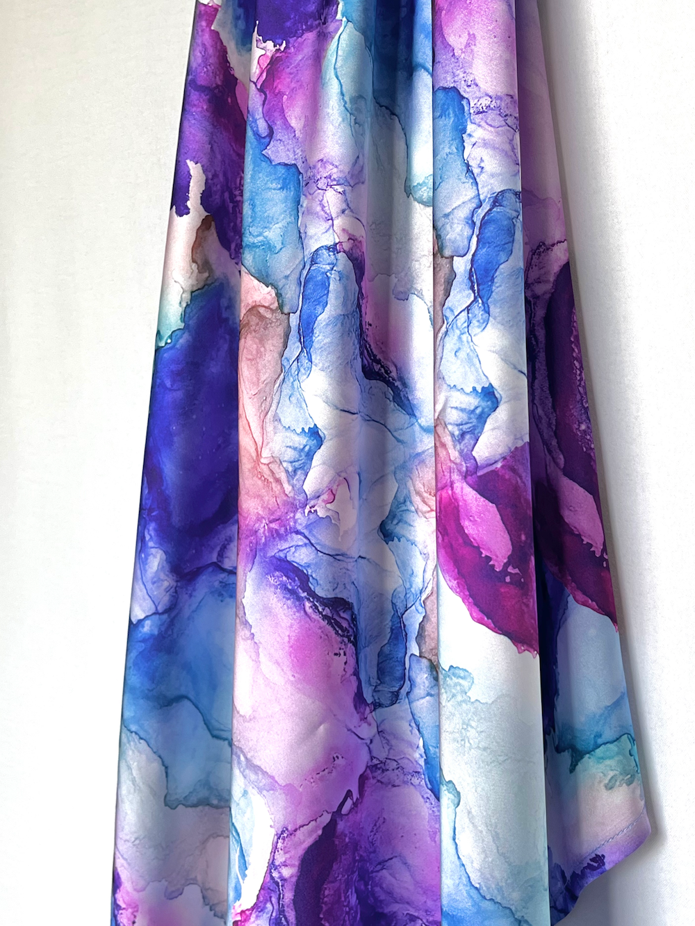 Foulard satin bleuet - ÉLYSORE