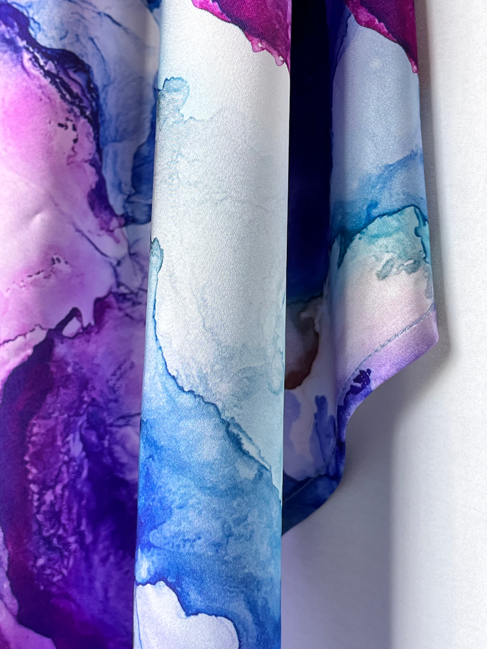 Foulard satin bleuet - ÉLYSORE