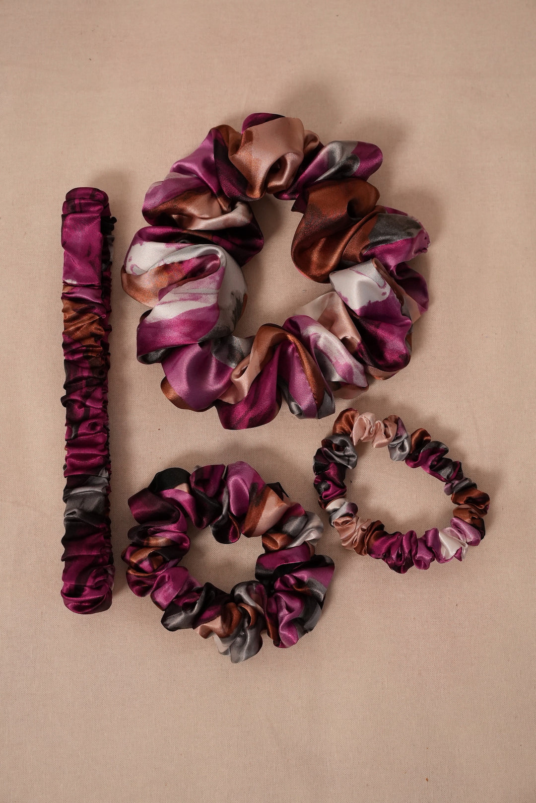 CHOUCHOU en satin Maxi, Classic, Mini fushia - SOFT SWIRL