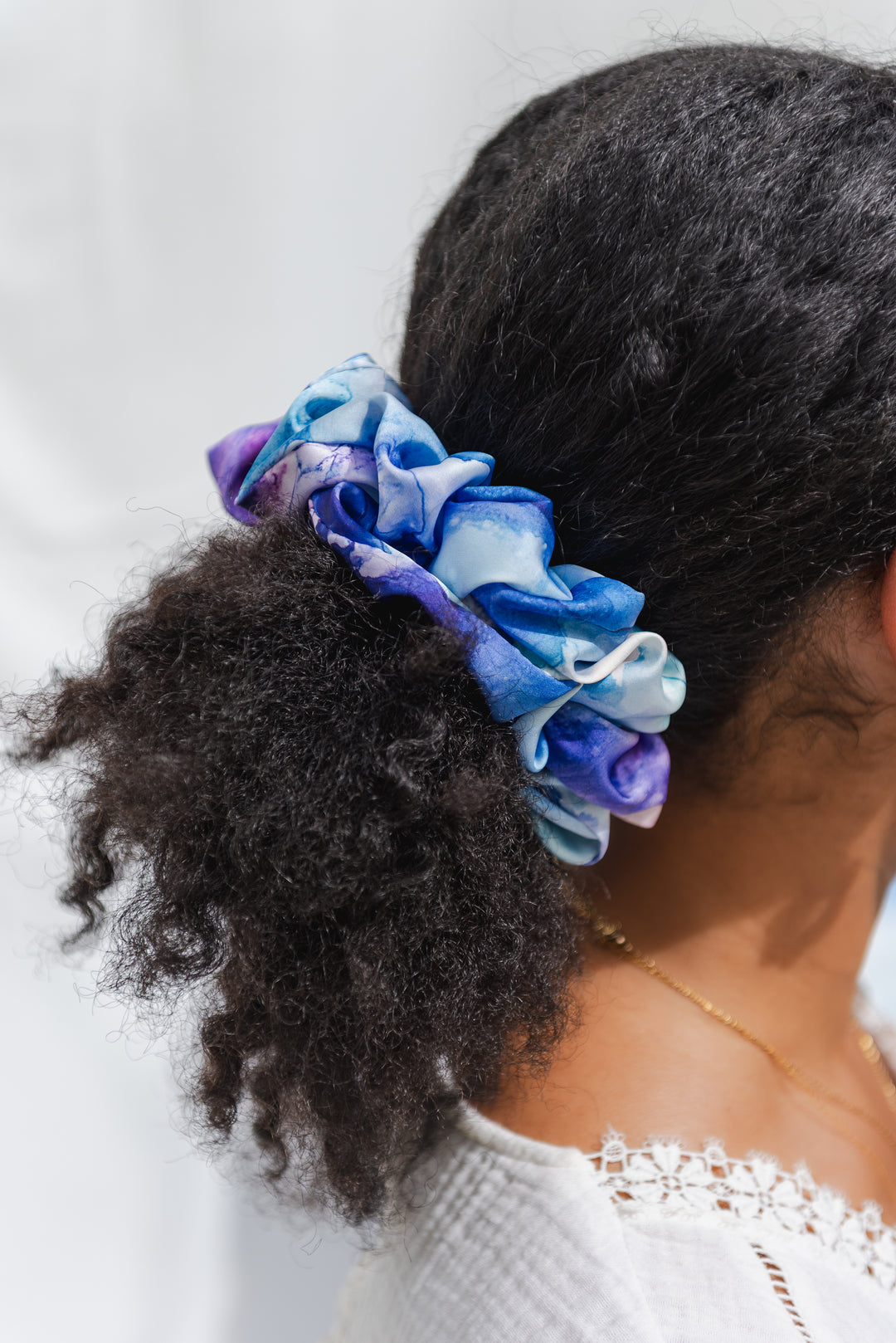 CHOUCHOU en satin Maxi, Classic, Mini bleuet - ÉLYSORE